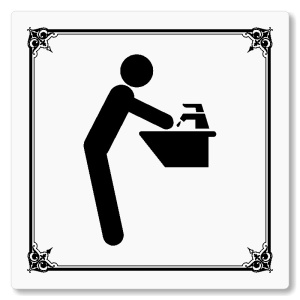 Umývárna muži, 80x80mm, bílá, Nebraska